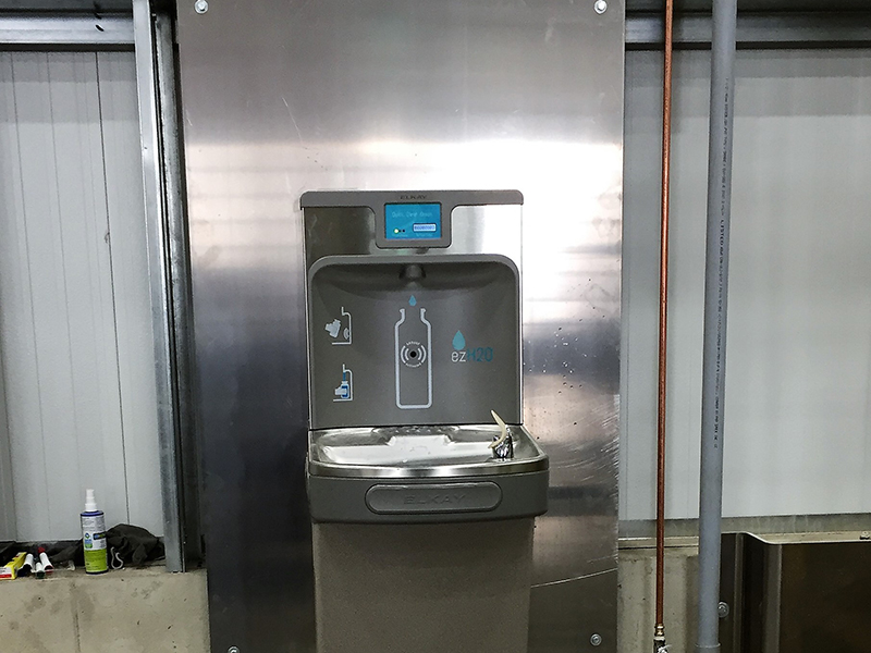 Water bottle fill up station install